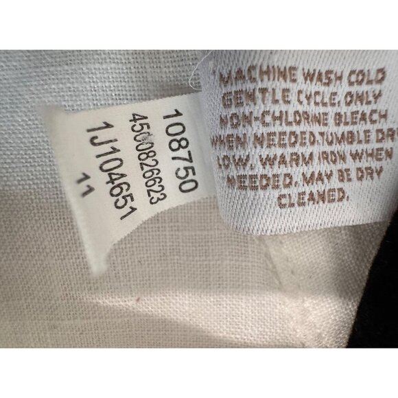 Chico's Size 3 White 100% Linen Long Sleeve Button-Up Blouse w/Roll-Tab Sleeves - Picture 12 of 13